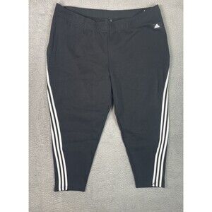 Adidas Athletic Skinny Pants Slim Fit Tapered Womens 4X (44x27) Black NWT